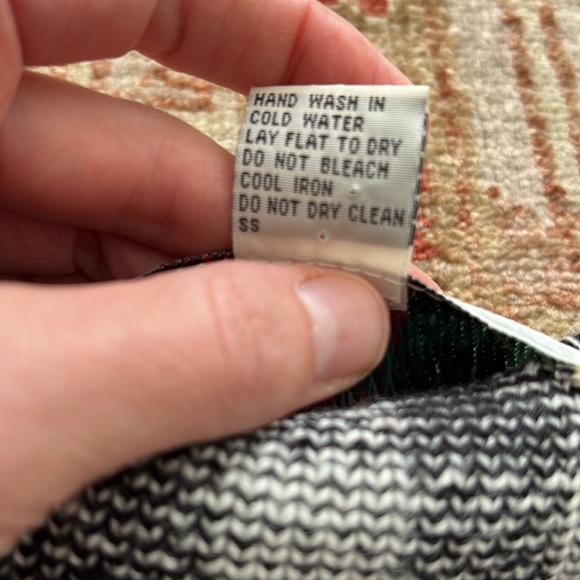 Vintage black white check plaid houndstooth cardigan lady jacket round neck - Picture 13 of 15